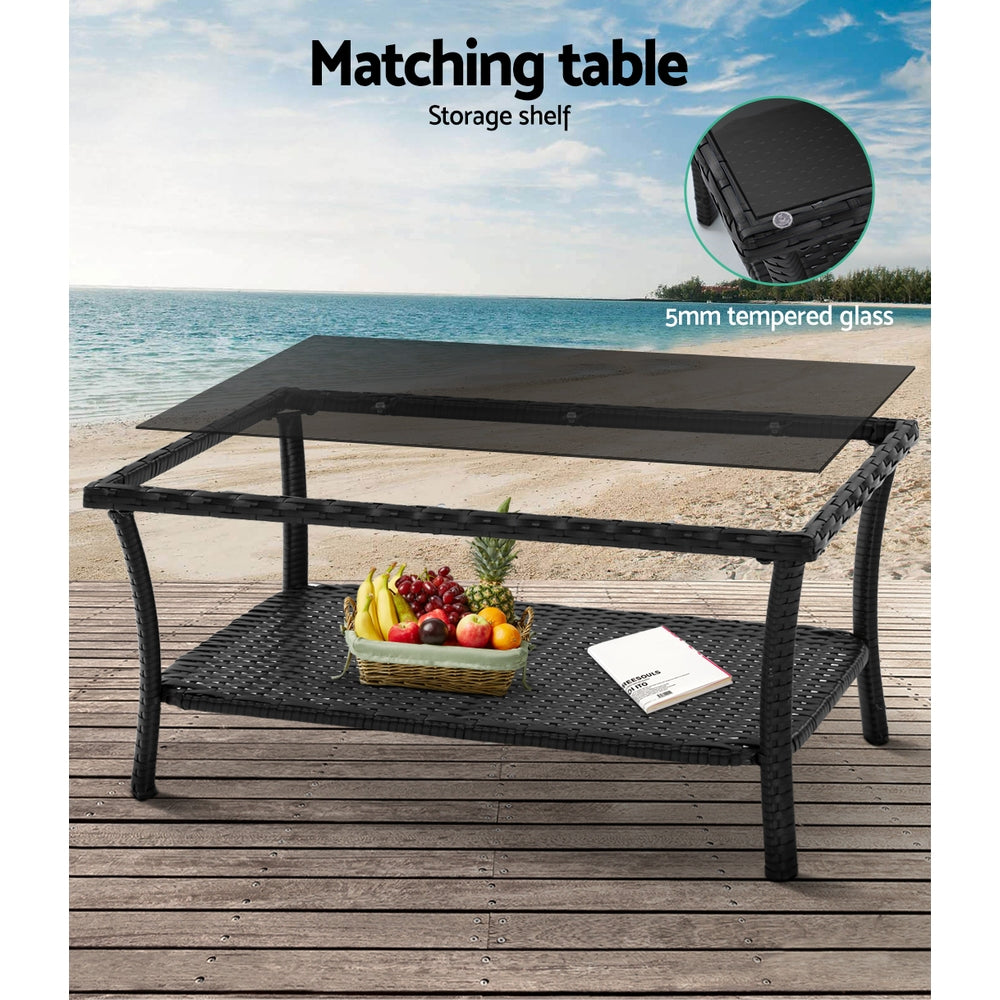 NNEDSZ Furniture Set Wicker Cushion 4pc Black
