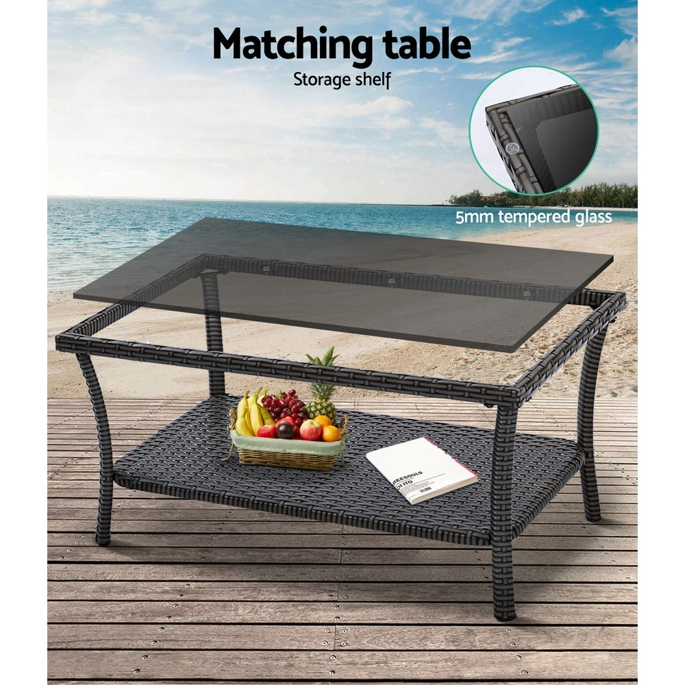 NNEDSZ Furniture Set Wicker Cushion 4pc Dark Grey
