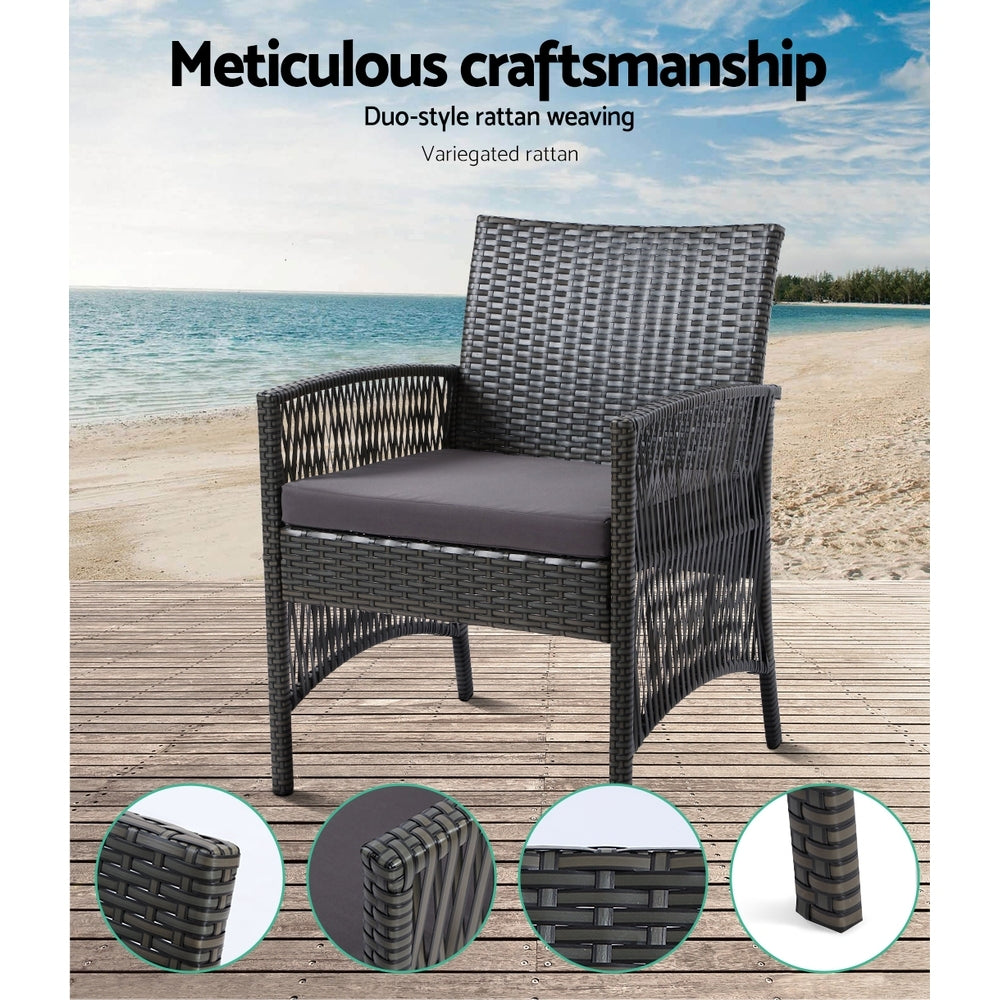 NNEDSZ Furniture Set Wicker Cushion 4pc Dark Grey