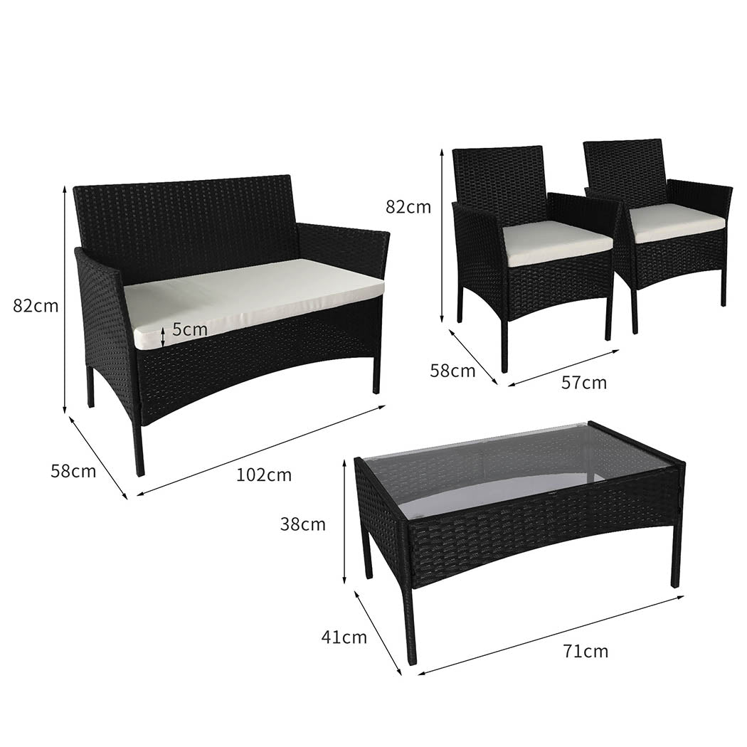 Levede 4PCS Outdoor Furniture Setting